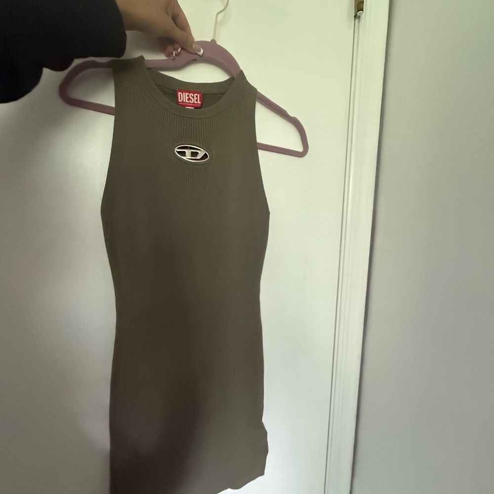 Diesel Khaki Ribbed Tank Top
